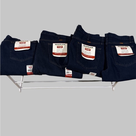 NEW-Wrangler Rustler Blue Straight Denim Jeans. Multiple Sizes - Picture 3 of 11